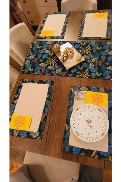 Yaprak Desenli? Nakiş Işlemeli? Ameri?kan Servi?s Sunum Takımı