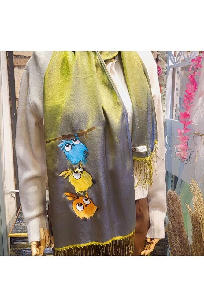 Sevimli Kuşlarla Şal