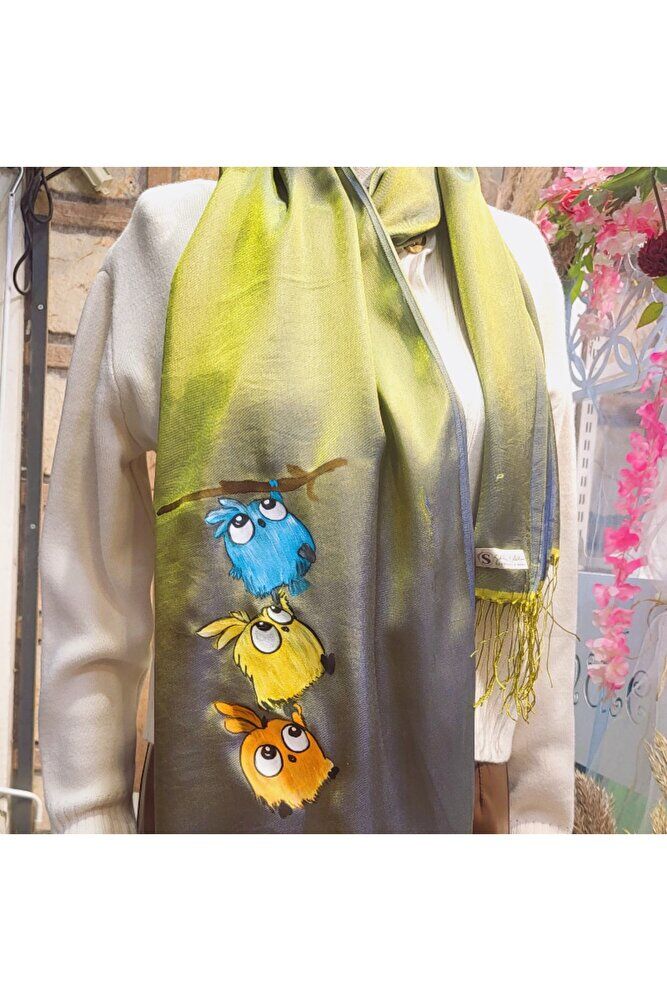 Sevimli Kuşlarla Şal