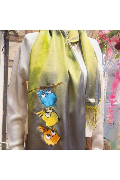 Sevimli Kuşlarla Şal
