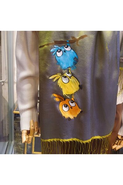 Sevimli Kuşlarla Şal