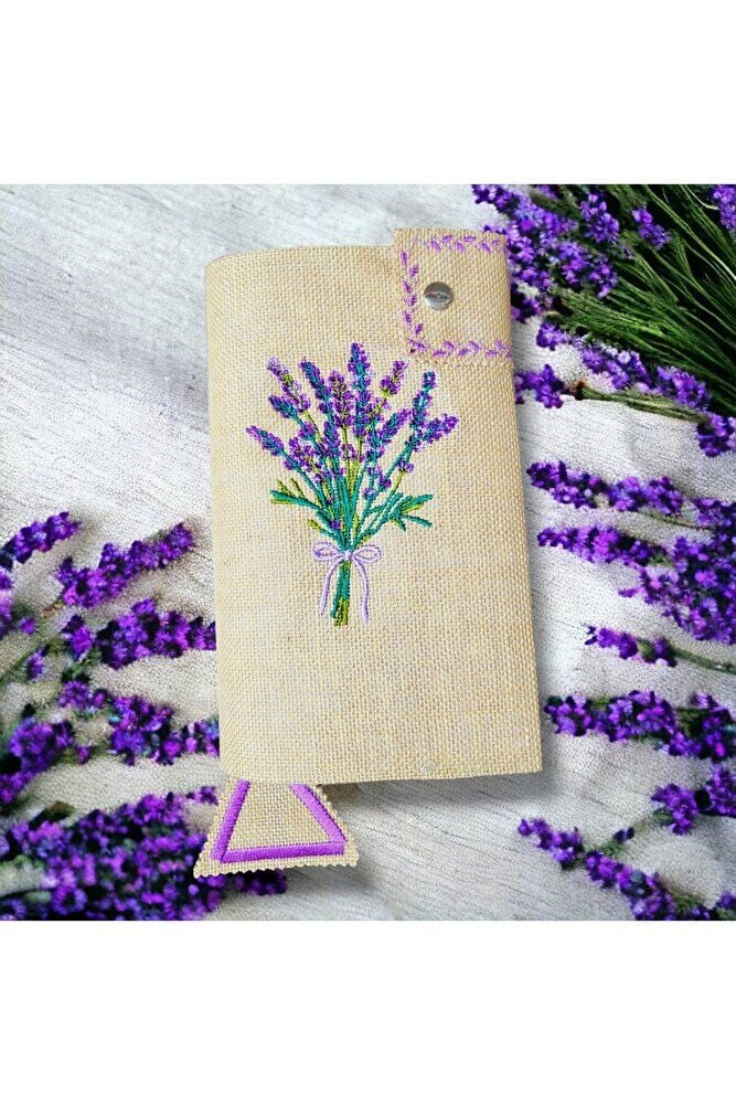 Leylak Nakiş İşlemeli? Ki?tap & Defter Kilifi