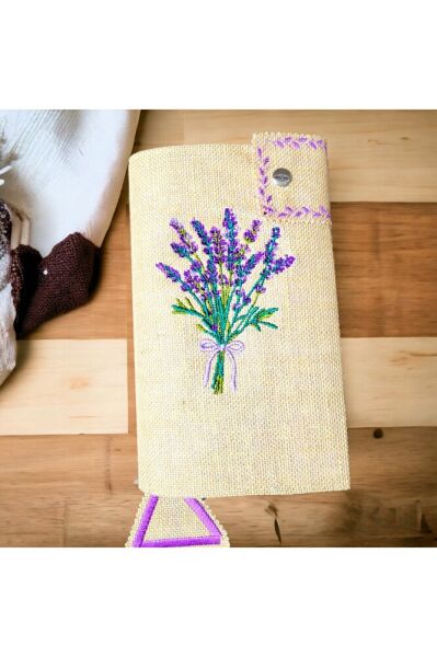 Leylak Nakiş İşlemeli? Ki?tap & Defter Kilifi