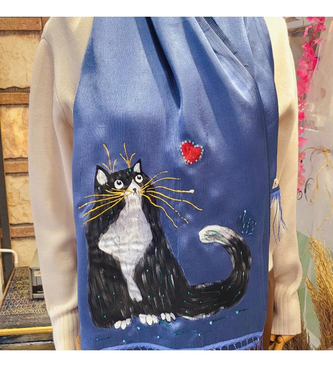 Mavi Şal Da Plotonik Kedi