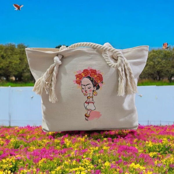 BIR KADIN  NAKIŞLI BEZ ÇANTA