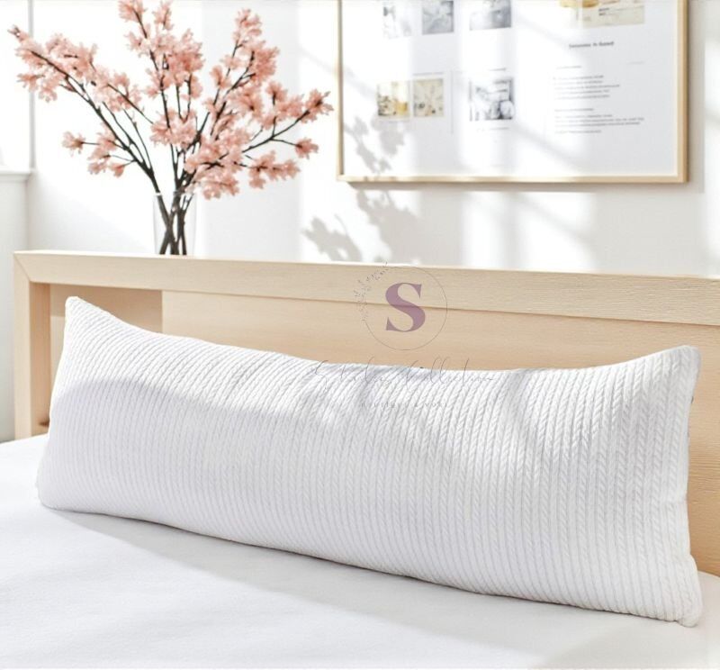 KREM ÖRGÜ İSKANDİNAV UZUN YASTIK 40X100 ( İÇİ DOLGULU)