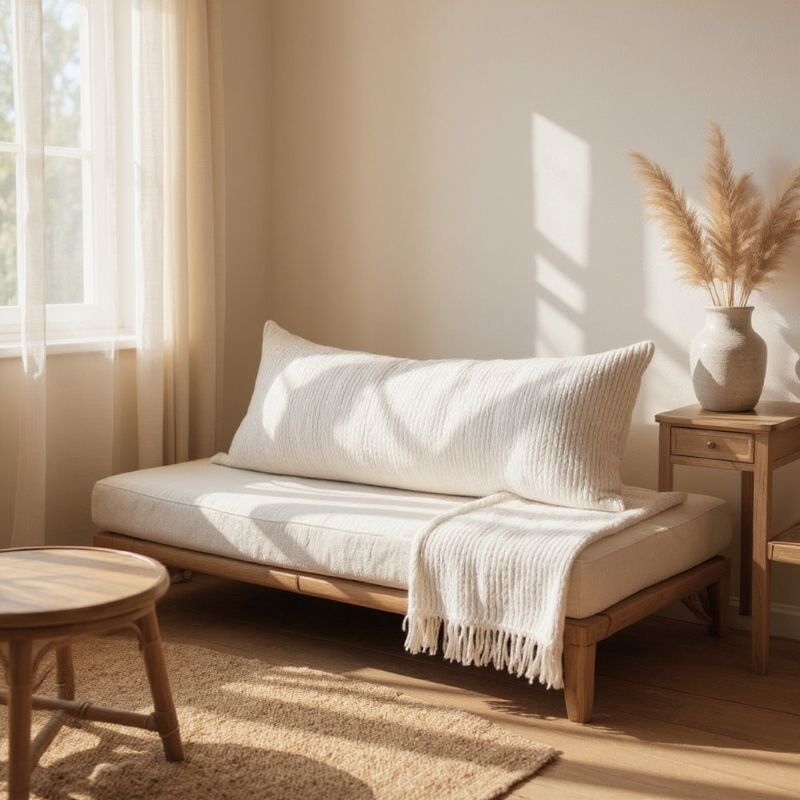 KREM ÖRGÜ İSKANDİNAV UZUN YASTIK 40X100 ( İÇİ DOLGULU)