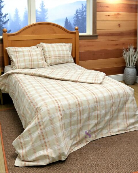 NATUREL BULDAN TURUNCU EKOSE ÇİFT KİŞİLİK NEVRESİM TAKIMI