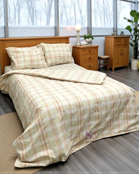 NATUREL BULDAN TURUNCU EKOSE ÇİFT KİŞİLİK NEVRESİM TAKIMI