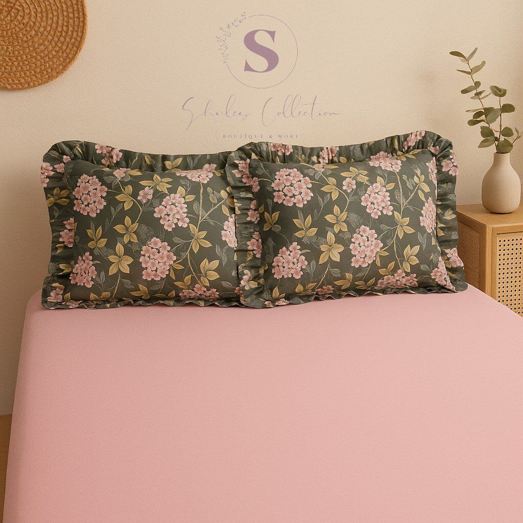 BAHAR çiçekli % 100 Pamuk yatak çarşafı +  2 ADET yastık kılıfı