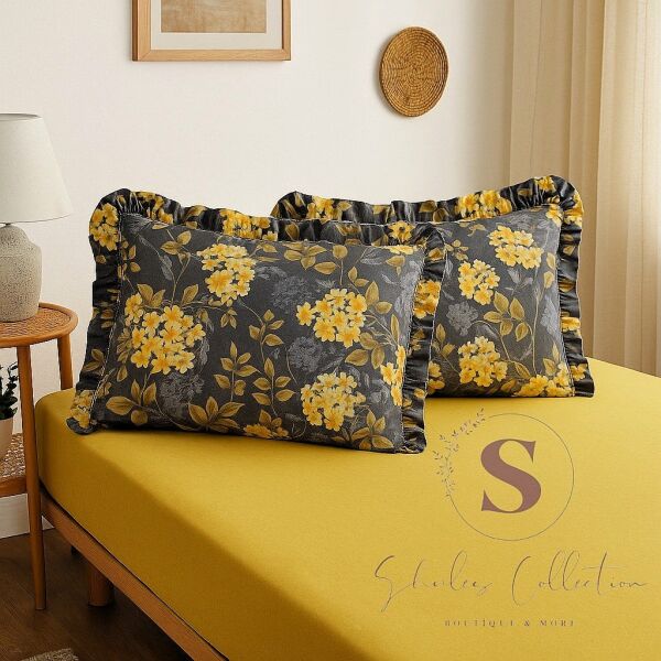 NERGİS çiçekli % 100 Pamuk yatak çarşafı +  2 ADET yastık kılıfı