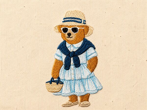 Teddy Serisi Naturel Kanvas Büyük Plaj Çantası