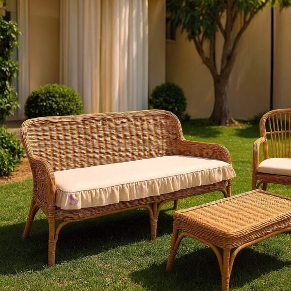 EL YAPIMI BULDAN YIKANMIS KETEN 4 TARAFI FIRFIRLI BANK MİNDERİ 110x50x5cm