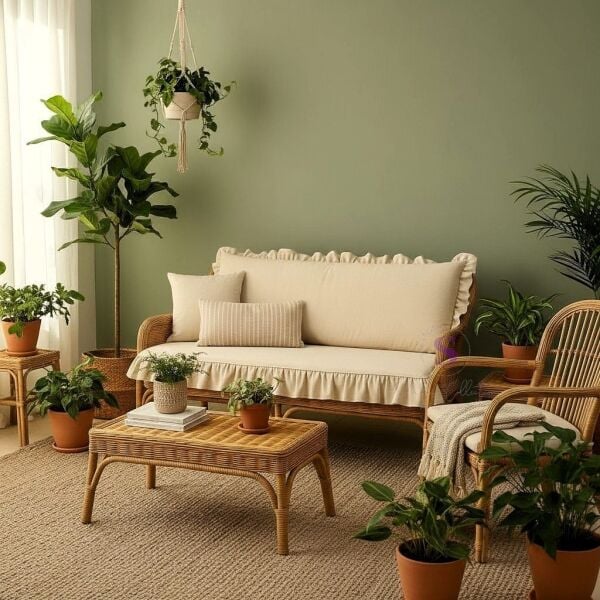 EL YAPIMI BULDAN YIKANMIS KETEN 4 TARAFI FIRFIRLI BANK MİNDERİ 110x50x5cm