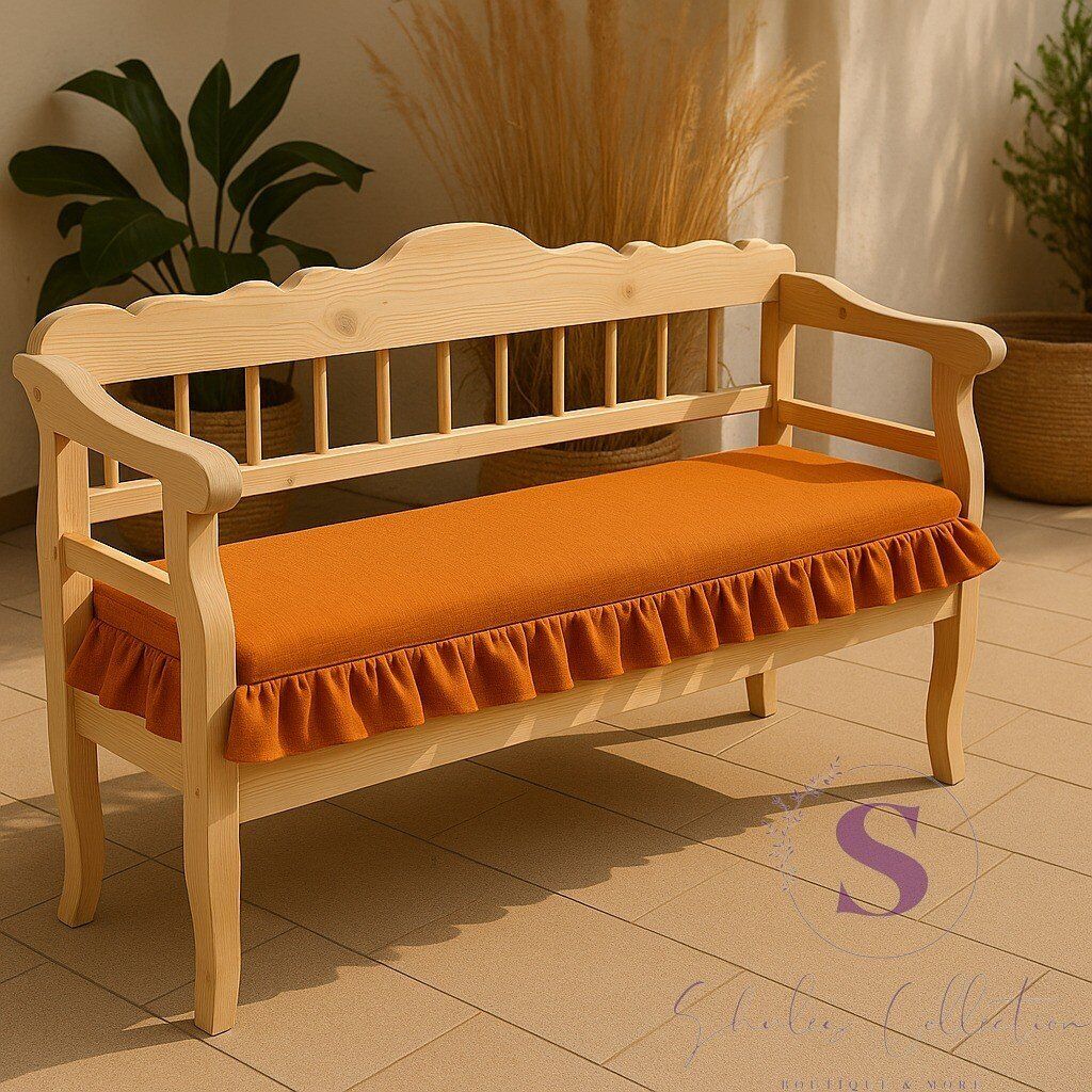 EL YAPIMI BULDAN YIKANMIS KETEN 4 TARAFI FIRFIRLI BANK MİNDERİ 110x50x5cm