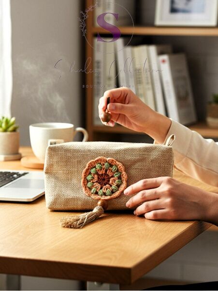  Lamineli jüt kumaş,makyaj çantası