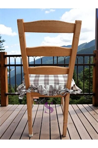 EL YAPIMI KARELİ BULDAN MONİKA 4 TARAFI FIRFIRLI SANDALYE MİNDERİ