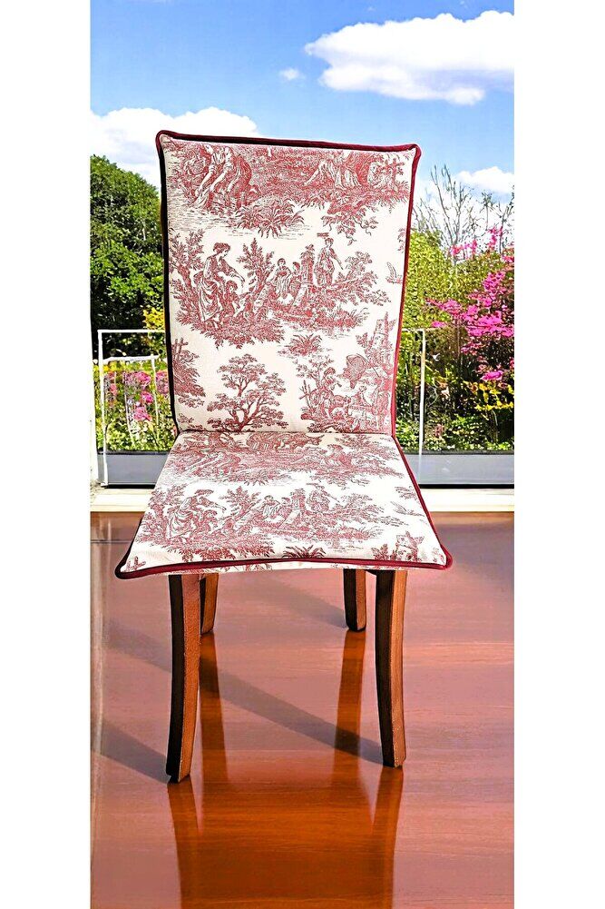 KETEN BORDO FRANSIZ SOYLUSU ARKALIKLI FERMUARLI SANDALYE MİNDERİ