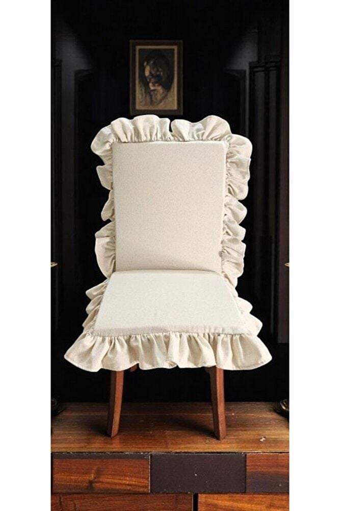 ARKALIKLI EL YAPIMI BULDAN YIKANMIS KETEN 4 TARAFI FIRFIRLI SANDALYE MİNDERİ