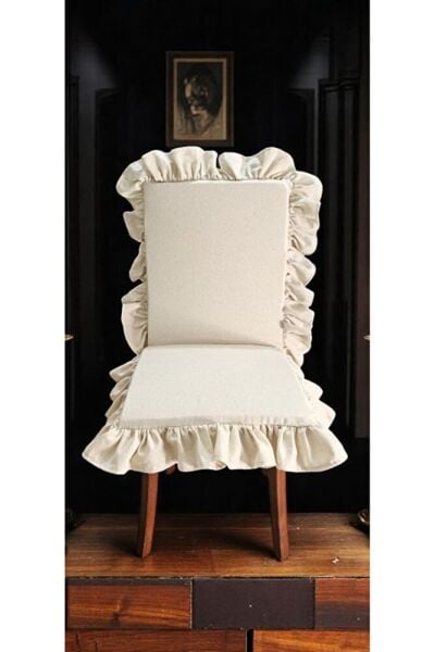 ARKALIKLI EL YAPIMI BULDAN YIKANMIS KETEN 4 TARAFI FIRFIRLI SANDALYE MİNDERİ