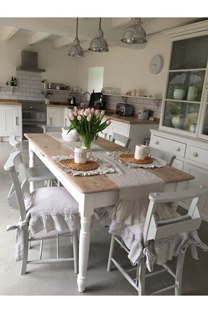 GRİ ÇİZGİLİ BULDAN YIKANMIS KETEN 4 TARAFI FIRFIRLI SANDALYE MİNDERİ