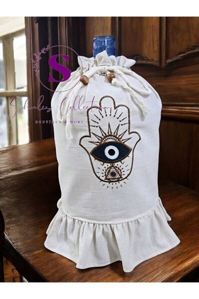 NATUREL YIKANMIS KETEN FATMAANAELİ NAKIŞLI DAMACANA KILIFI