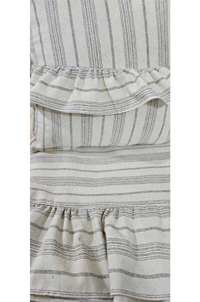 Büyük boy Fırfırlı Çekyat Koltuk Örtüsü ve kırlent Takımı(3+3+1+1+6 kırlent )Buldan Işi Kanepe Örtü