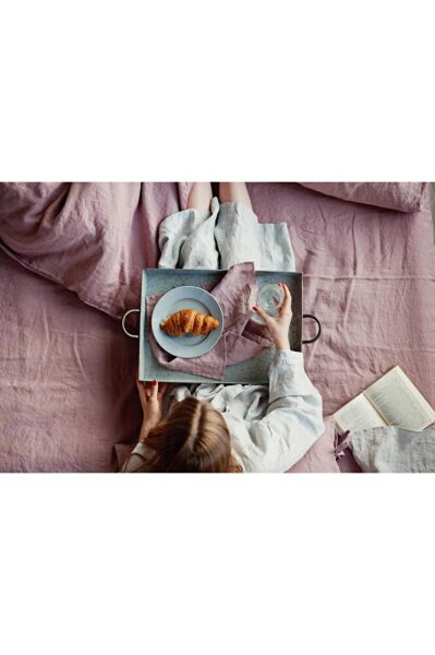 Keten Pastel Pembe peçete seti 2'li.