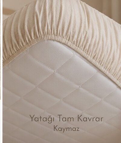 Ege Esintisi NATUREL Vintage Buldan Keten Dokulu %100 Pamuk Fırfırlı Etekli Lastikli Çarşaf Takımı 160 x 200