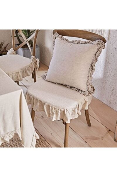 EL YAPIMI BULDAN YIKANMIS KETEN 4 TARAFI FIRFIRLI SANDALYE MİNDERİ