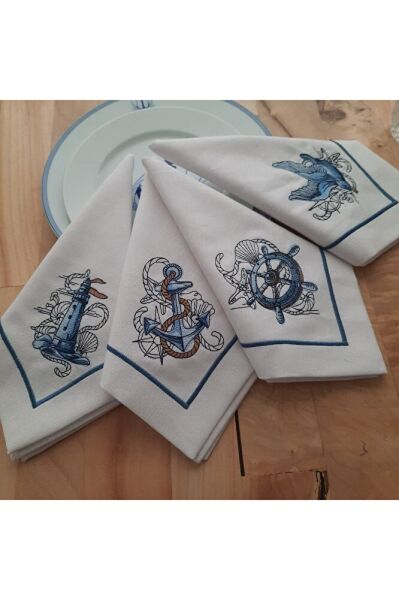 Marine NAKIŞLI 4'LU KETEN AMERIKAN SERVİS