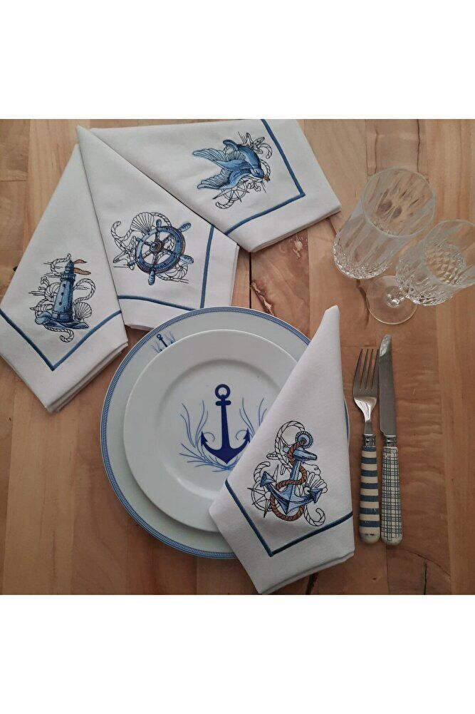 Marine NAKIŞLI 4'LU KETEN AMERIKAN SERVİS