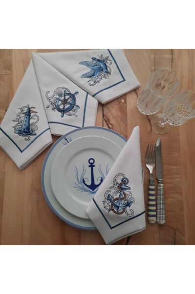 Marine NAKIŞLI 4'LU KETEN AMERIKAN SERVİS