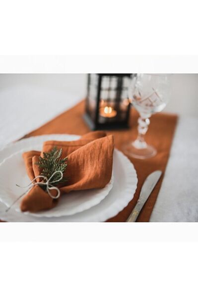 6lı Tarçın Amerikanservis/peçete 35x45 - Premium Keten