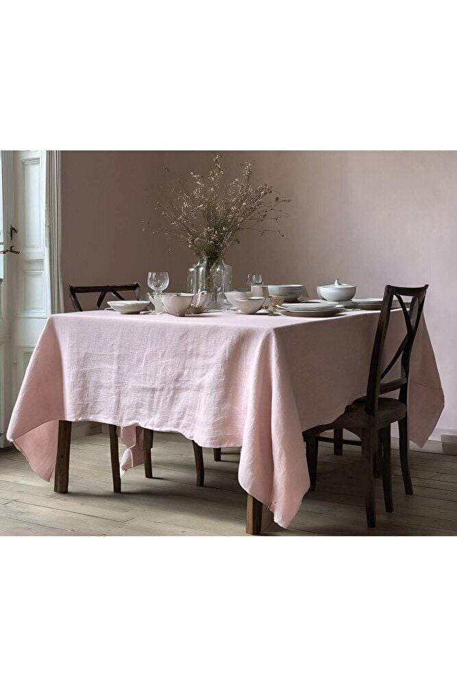 Buldan  Keten   Pastel Pembe  Masa Örtüsü