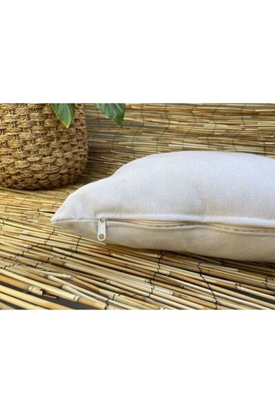 El Dantelli Örgü İp İşlemeli Püskül Organik Pamuklu 4'lü Keten Kırlent Kılıfı ve Dantelli Runner Se