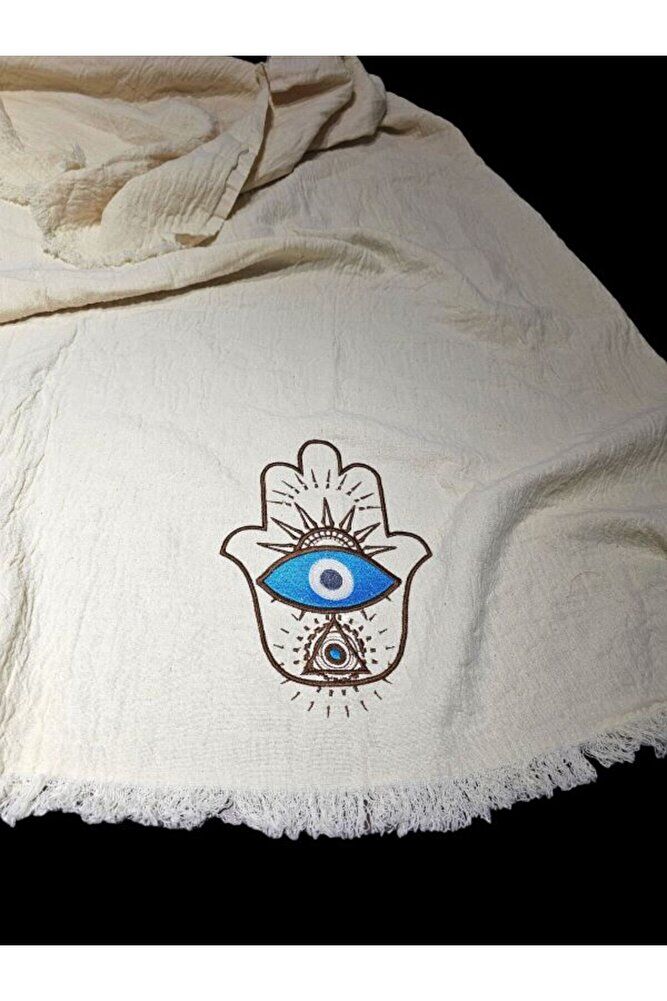 Fatma Ana Eli Nakişli Özel Tasarim  Müslin Peştemal, Plaj Havlusu, Banyo Havlusu