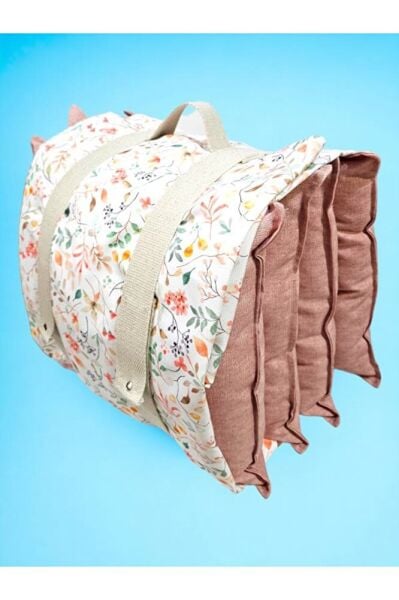 Bahar Cicekleri Pembe Yastik Hediyeli Piknik Ve Masa Ortusu Seti ( Annelerimize Özel )