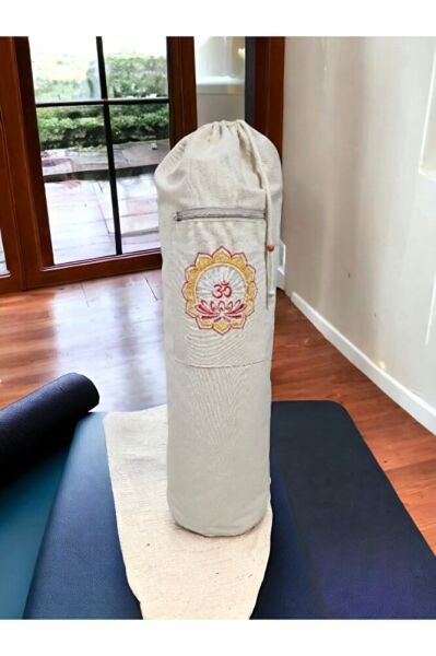 LOTUS  Nakişli Mat Taşıma Çantası- Pilates- Yoga- Spor Matı- Spor Çanta- Mat Çanta -büzgülü
