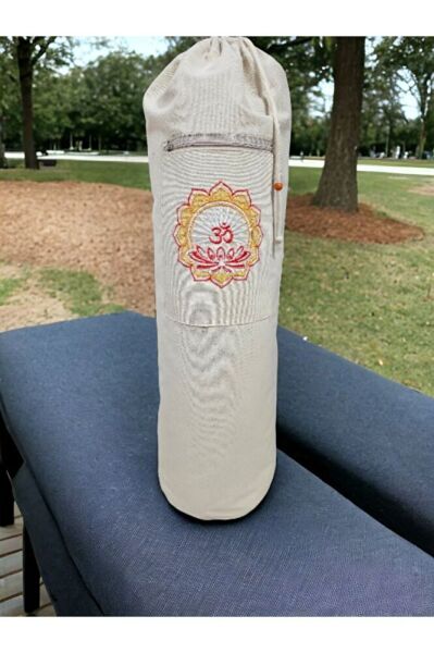LOTUS  Nakişli Mat Taşıma Çantası- Pilates- Yoga- Spor Matı- Spor Çanta- Mat Çanta -büzgülü