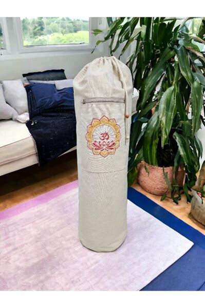 LOTUS  Nakişli Mat Taşıma Çantası- Pilates- Yoga- Spor Matı- Spor Çanta- Mat Çanta -büzgülü