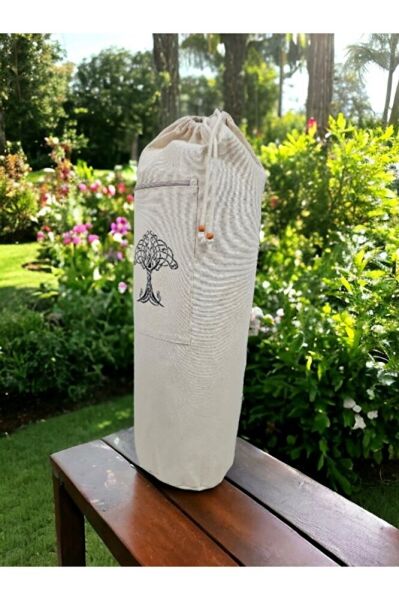 Hayat AĞACI Nakişli Mat Taşıma Çantası- Pilates- Yoga- Spor Matı- Spor Çanta- Mat Çanta -büzgülü