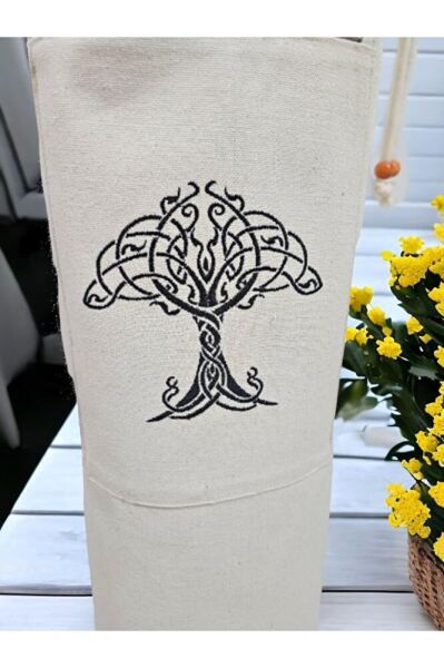 Hayat AĞACI Nakişli Mat Taşıma Çantası- Pilates- Yoga- Spor Matı- Spor Çanta- Mat Çanta -büzgülü