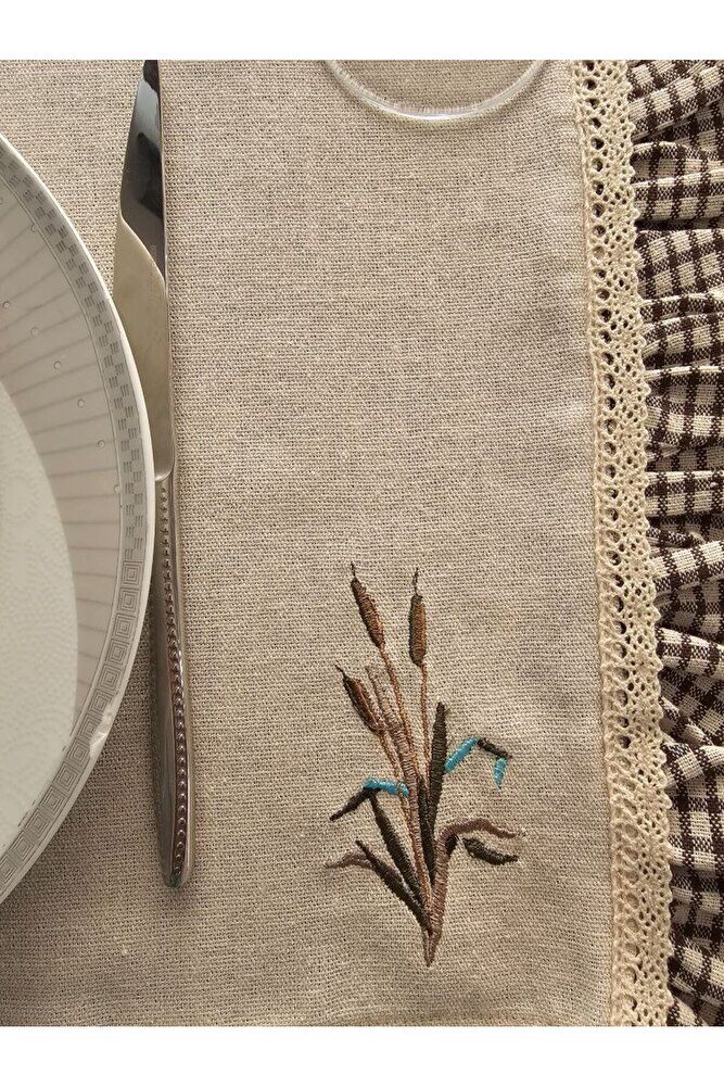 Manolya  Nakışlı, Fırfırlı, Buldan Keten AMERİKAN SERVİS