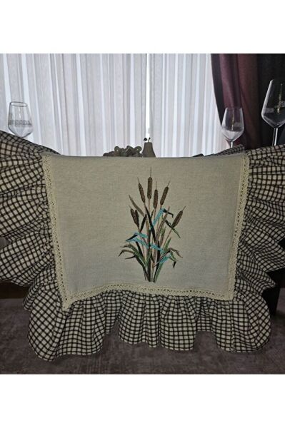 Reeds  Nakışlı, Fırfırlı, Buldan Keten Runner