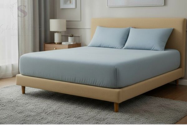 Shules collection Mavi Çift Kişilik Çarşaf+Yastık Seti %100 Pamuk