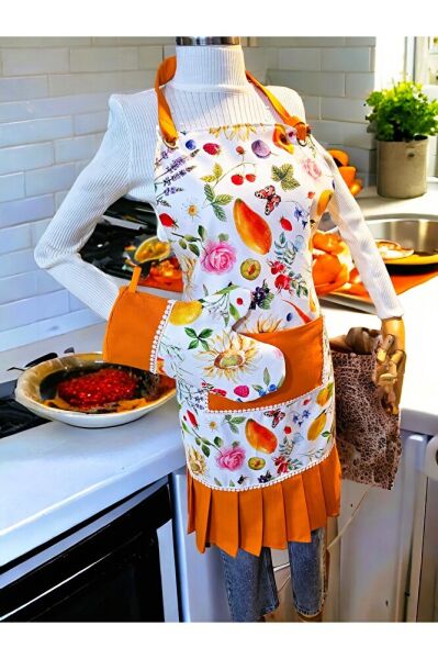 2li Mutfak Önlük Seti ( Mutfak Önlüğü , Fırın Eldiveni )