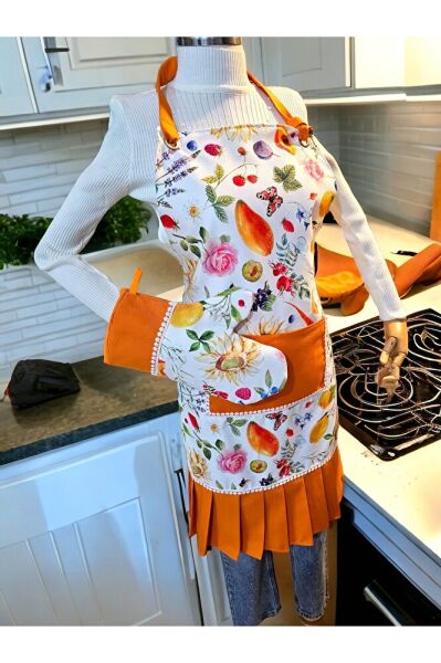 2li Mutfak Önlük Seti ( Mutfak Önlüğü , Fırın Eldiveni )