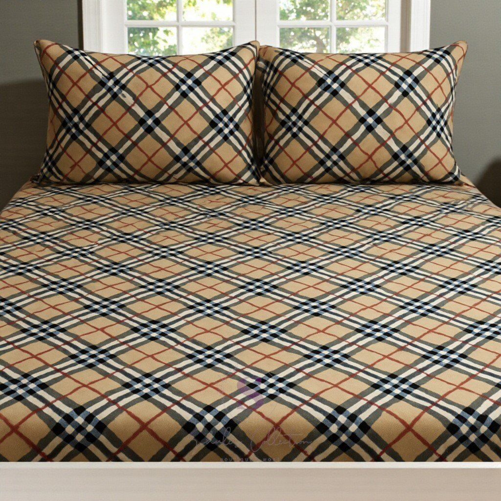 Shules collection Ekose Çift Kişilik Çarşaf+Yastık Seti %100 Pamuk