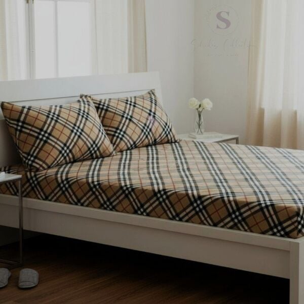 Shules collection Ekose Çift Kişilik Çarşaf+Yastık Seti %100 Pamuk